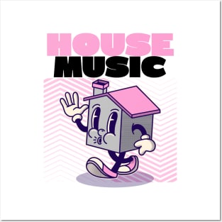 HOUSE MUSIC  - character (pink/black) Posters and Art